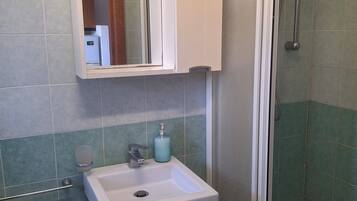 Regadera, secadora de cabello, bidet, toallas