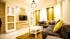 Apartment | Living area - Yellow & Brown Moderne Style Near Food-court (Cairo)