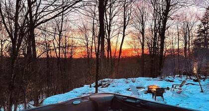 Chic Treehouse Cabin with Pedal Boat, Hot Tub, BBQ, Fire Pit, SUPs, & Lake Access