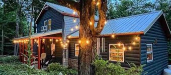 Chic Treehouse Cabin with Pedal Boat, SUPs, Lake Access, Hot Tub, BBQ & Fire Pit