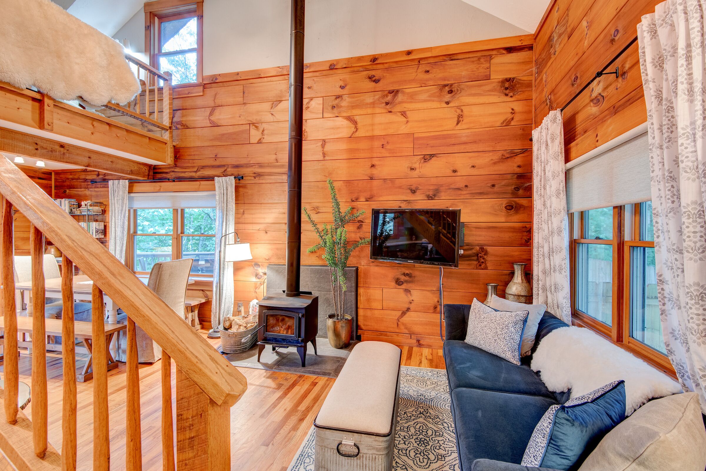 Familien-Ferienhütte | Wohnbereich | Flachbildfernseher, Netflix, Streaming-Dienste