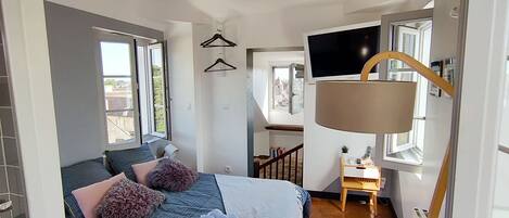 1 غرفة نوم وواي فاي وملاءات أسرّة