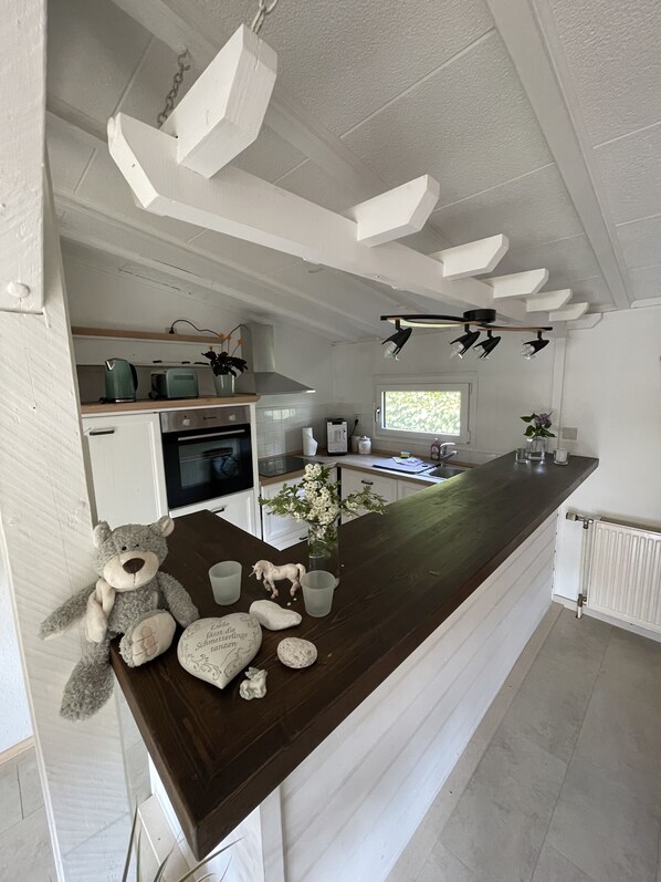 Fridge, oven, stovetop, dishwasher - Ferienhaus Sternschnuppe (Limbach)