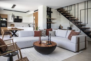 Living area - Salina SPA Villas - with PRIVATE ECO-POOL, SAUNA & Hot Tub (Volos)