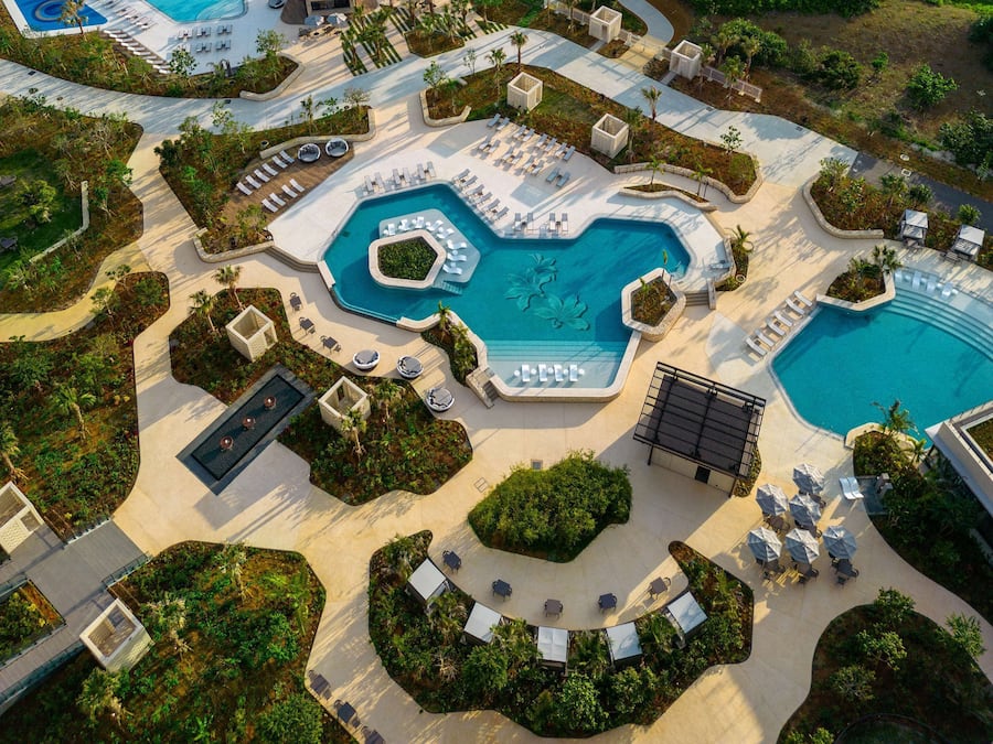 Indoor pool, seasonal outdoor pool, pool cabanas (surcharge)