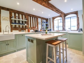 Fridge, dishwasher, electric kettle, toaster