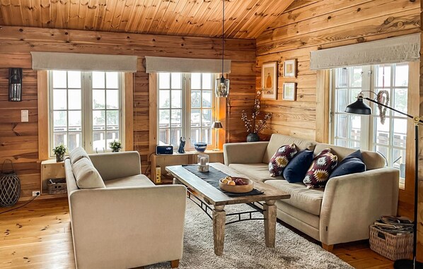 TV, fireplace - Amazing home in Nissedal with lake view (Nissedal)