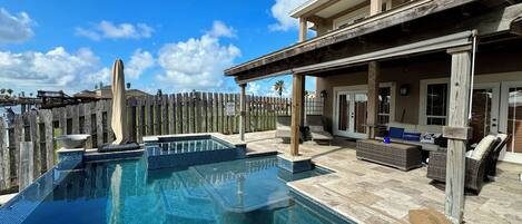 Piscine extérieure, piscine chauffée