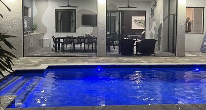 New 4bd/3ba w/ private pool, fenced yard, outdoor kitchen, close to everything!