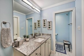 Hair dryer, towels