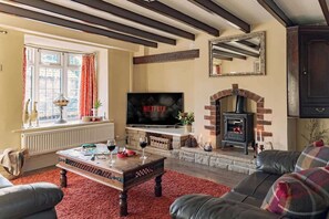 TV, fireplace - Garth Cottage, West Ayton, Scarborough (Scarborough)