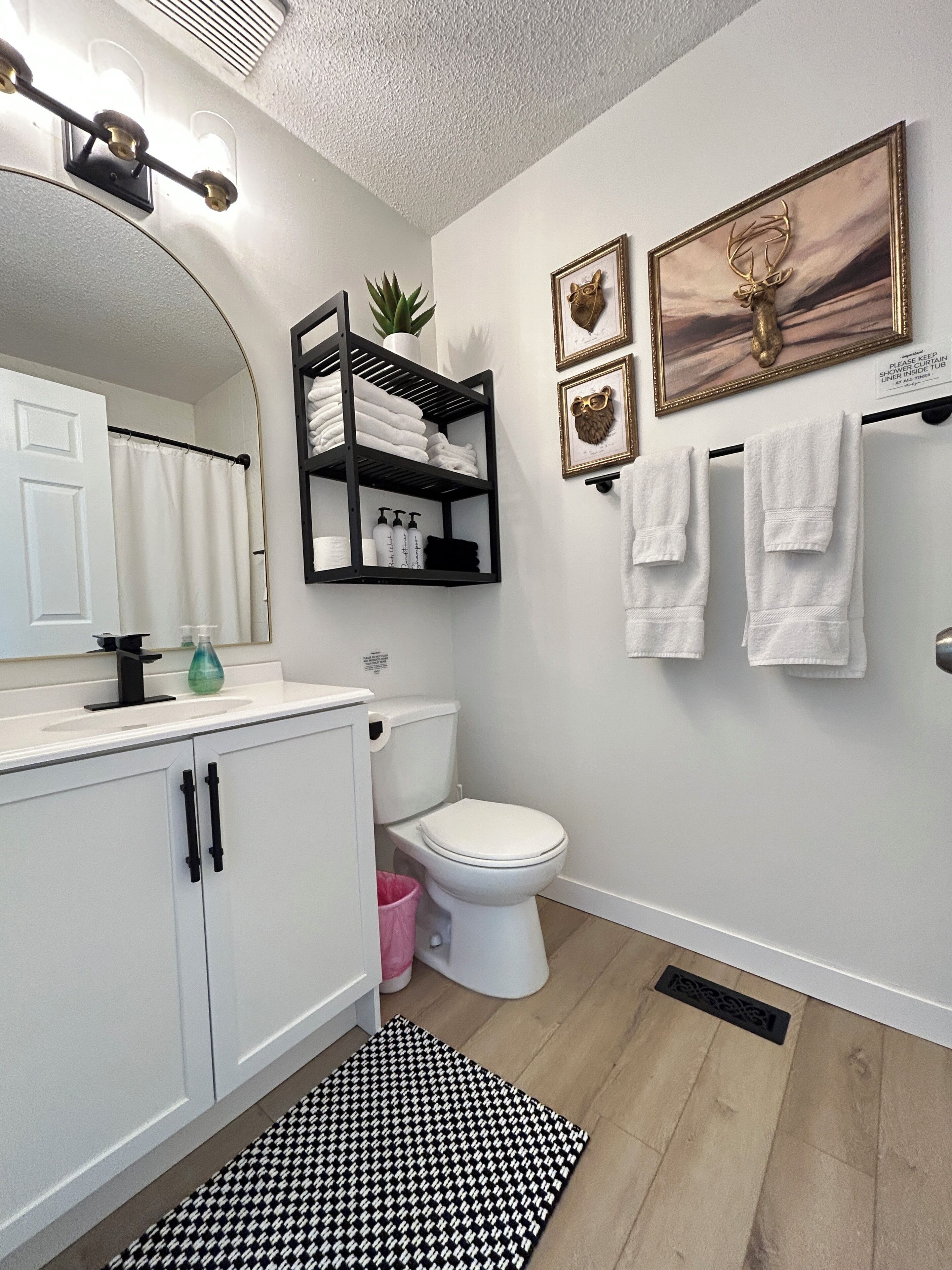 Asciugacapelli, asciugamani, sapone, shampoo