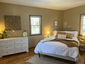 2 bedrooms, iron/ironing board, travel crib, WiFi