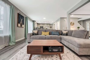 Smart TV, fireplace, video games, ping pong