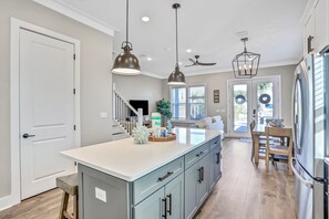 Interior - Sleek beach-themed retreat with patio, bikes, LSV, & pool access (Inlet Beach)