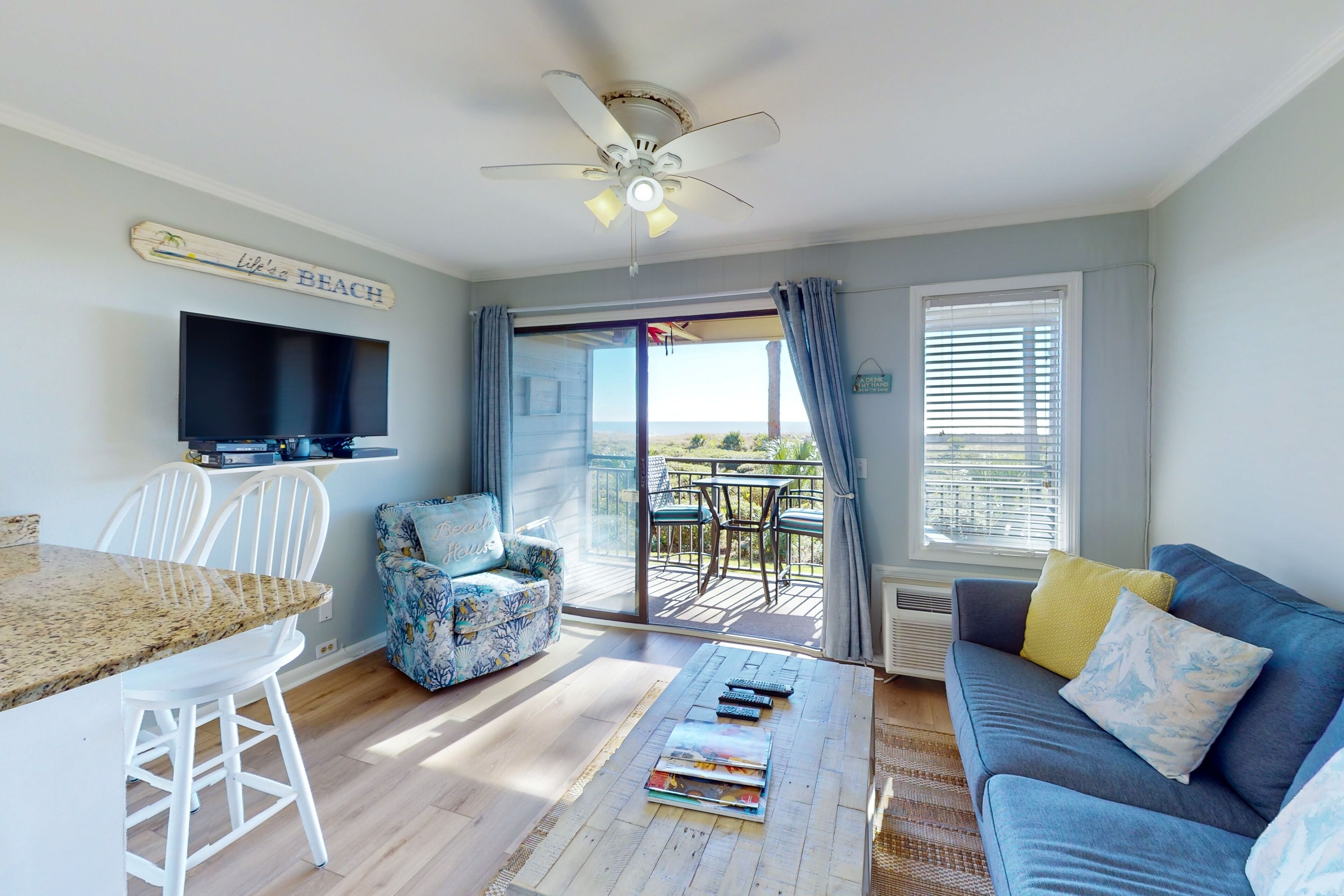 Oceanfront condo with pool,  grill, scenic balcony, & AC