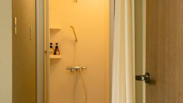 Hair dryer, slippers, soap, shampoo