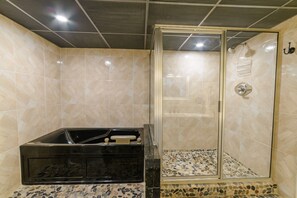 Baignoire, sĂšche-cheveux, serviettes fournies