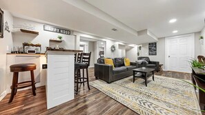 Télévision, cheminée, livres, services de streaming