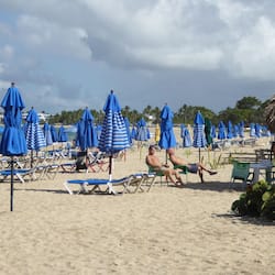 On the beach, white sand