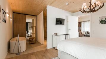 Deluxe-lejlighed | 2 soveværelser, premium-sengetøj, dundyner, minibar