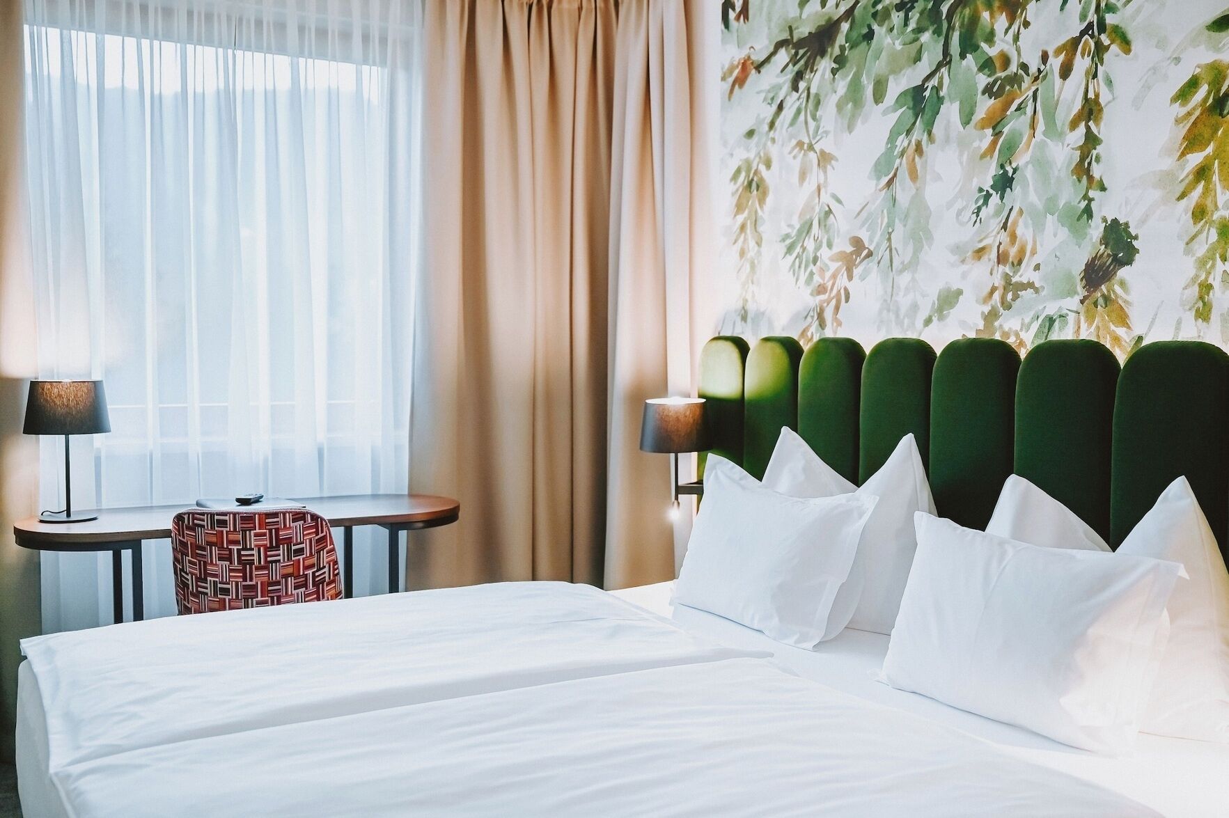 In-room safe, desk, laptop workspace, blackout curtains