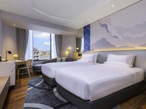 In-room safe, desk, laptop workspace, blackout drapes