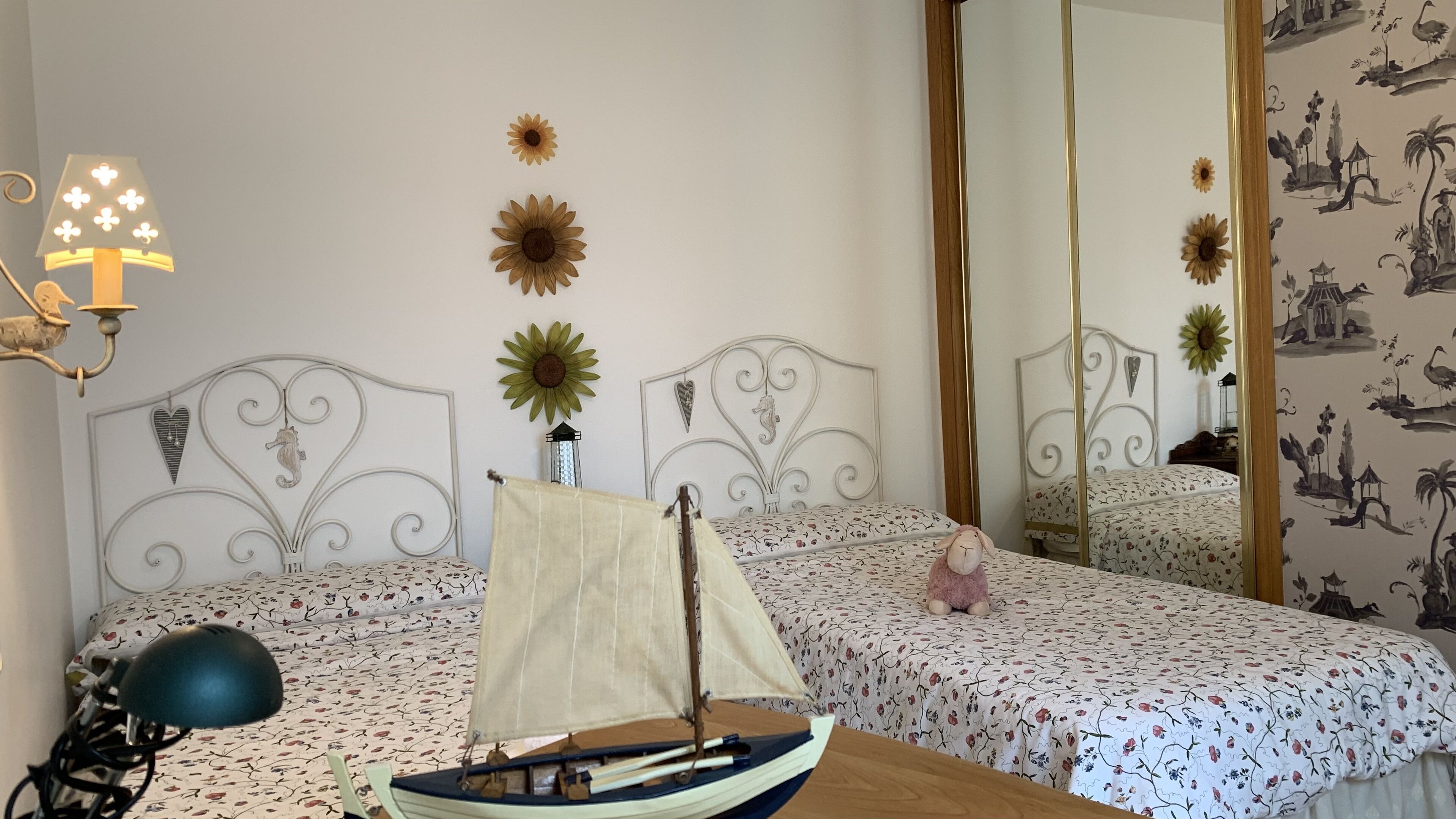2 bedrooms, desk, iron/ironing board, travel crib