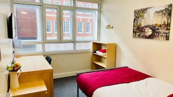 Desk, free WiFi, bed sheets