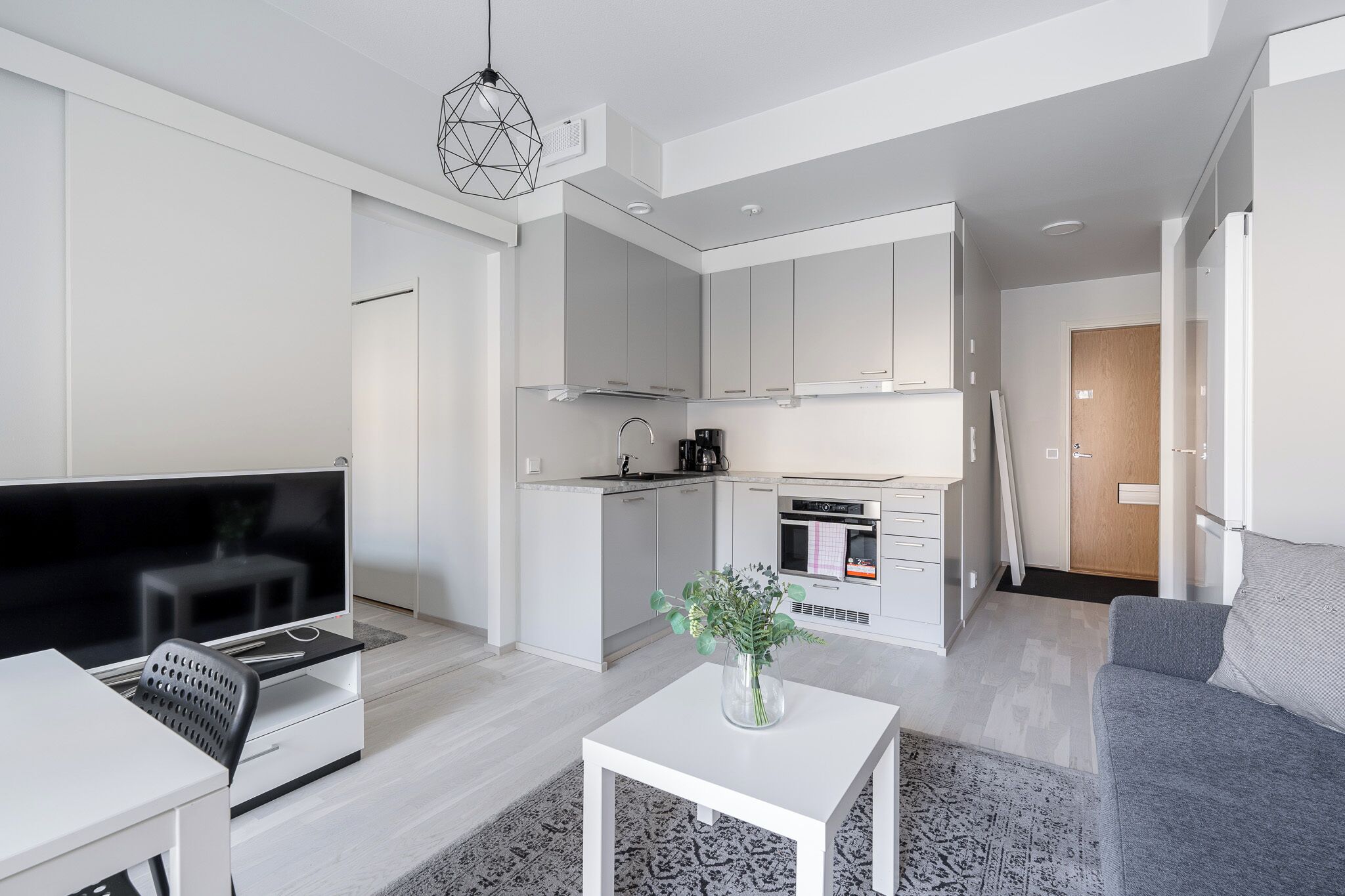 Premium Apartment | Living area | 40-inch Smart TV with cable channels, TV