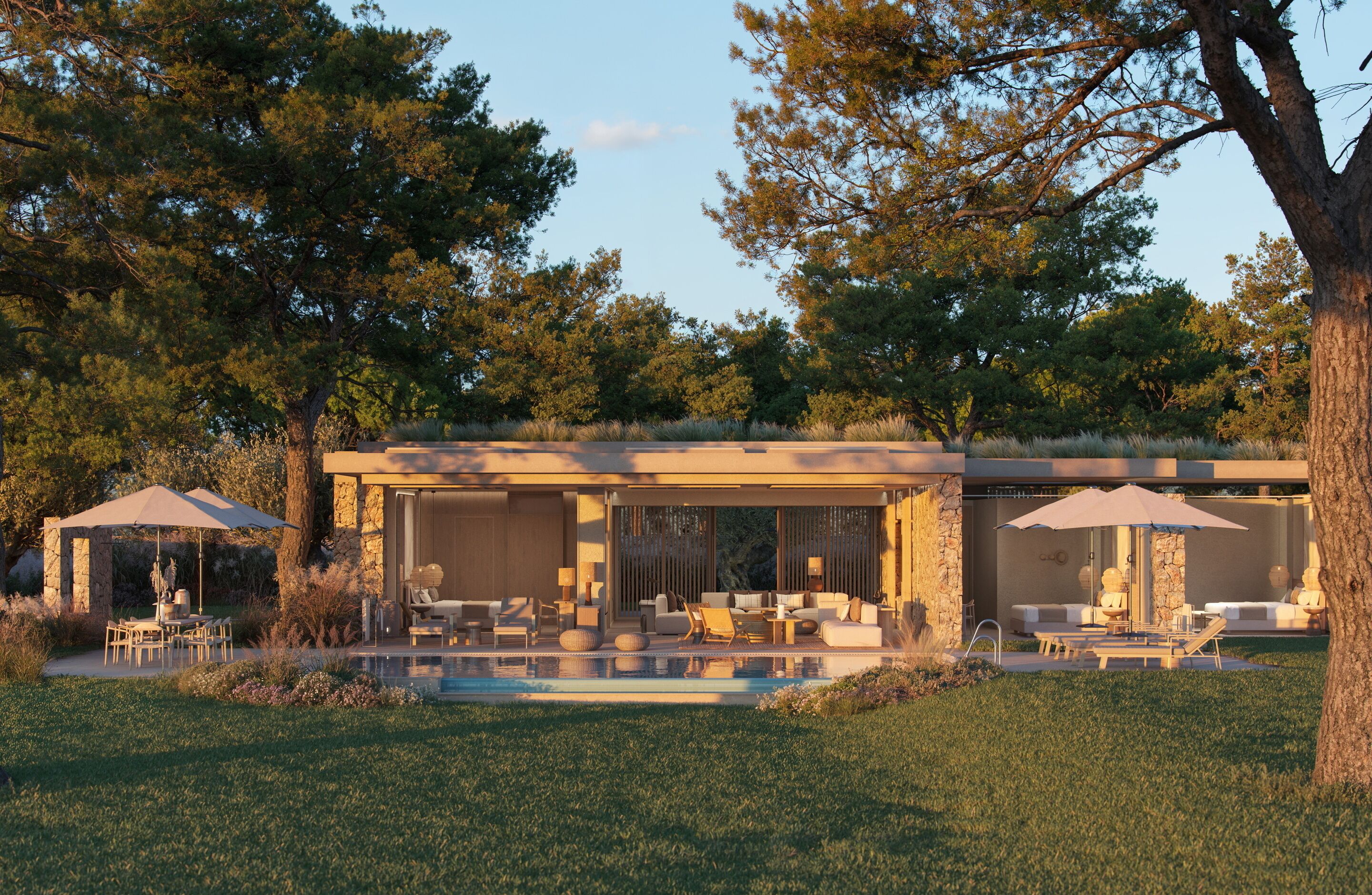 Villa Deluxe, 3 chambres, piscine privée, vue jardin