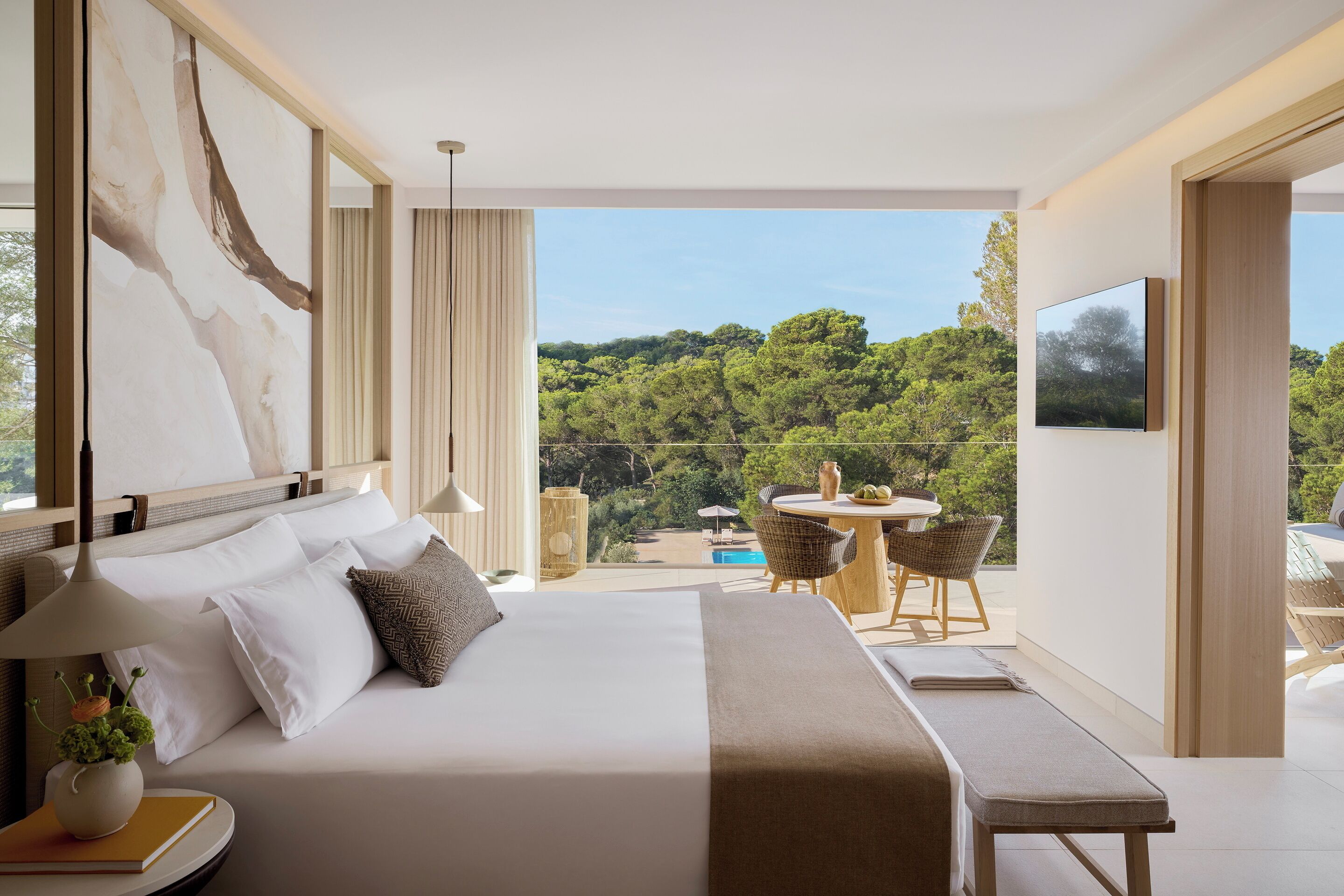 Suite, 1 Bedroom, Pool View | Minibar, in-room safe, laptop workspace, blackout drapes