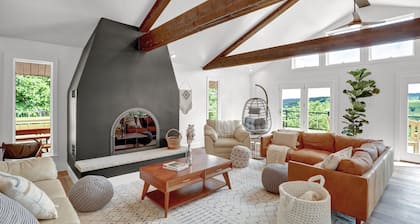 Private, modern home with river view, on 48 acres