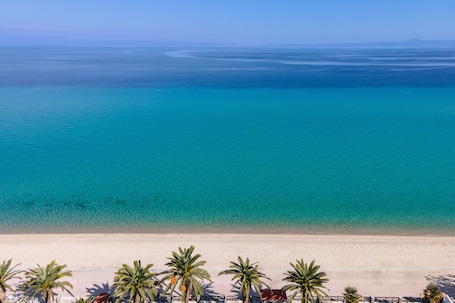 Beach nearby. Amalthia Luxury Suites