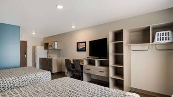 Queen Suite Two Queen Beds | Individually furnished, desk, laptop workspace, blackout curtains