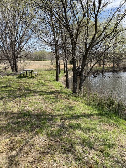 Private Cottage on 38 acres with two ponds and lake access.