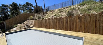 New house between sea and forest with swimming pool