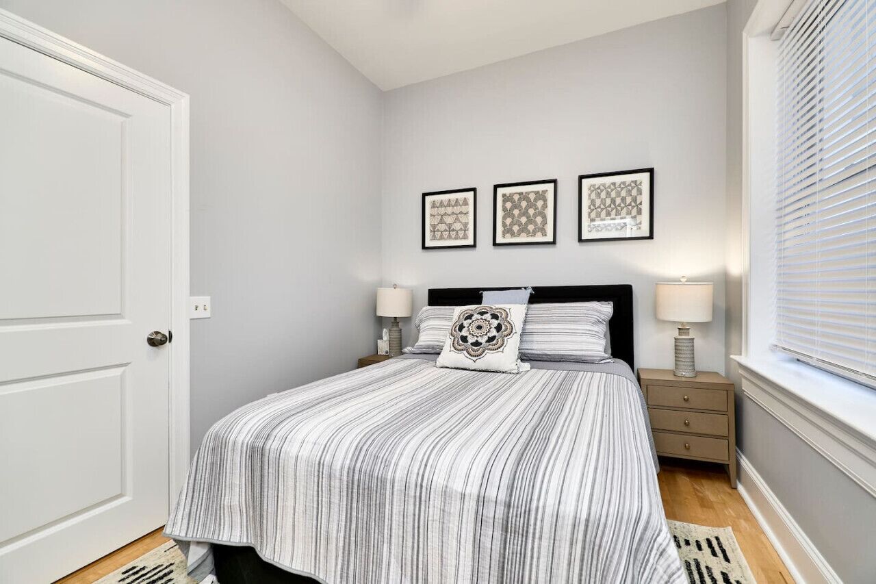 1 bedroom, memory-foam beds, desk, iron/ironing board