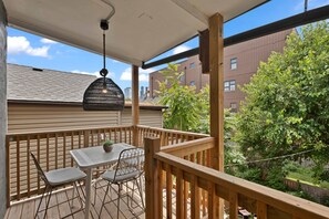 Outdoor dining - Scandinavian-Inspired West Loop Apartment with Private Outdoor Balcony by AllSet Turnover (Chicago)