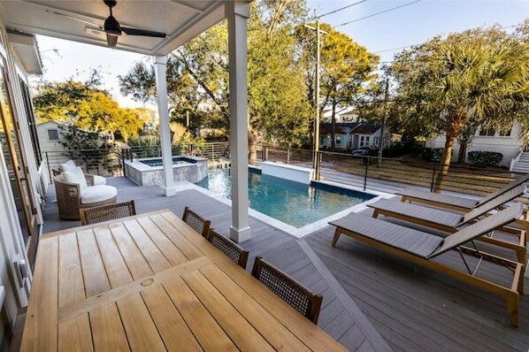 Outdoor pool, a heated pool