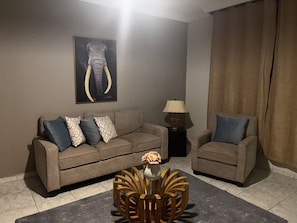 Smart TV, fireplace, DVD player