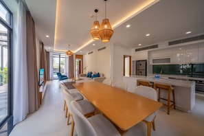 3-Bedroom Villa with Private Pool | Private kitchen | Full-size fridge, microwave, oven, stovetop - Cam Ranh Mystery Villas & Resort (Cam Lam)
