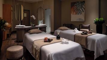 Body treatments, aromatherapy, hot stone massages, body scrubs, facials