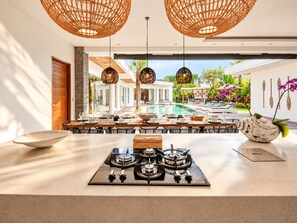 Outdoor dining - Opulent 6 BR in Canggu, 400m to Finns Beach Haven (Canggu)
