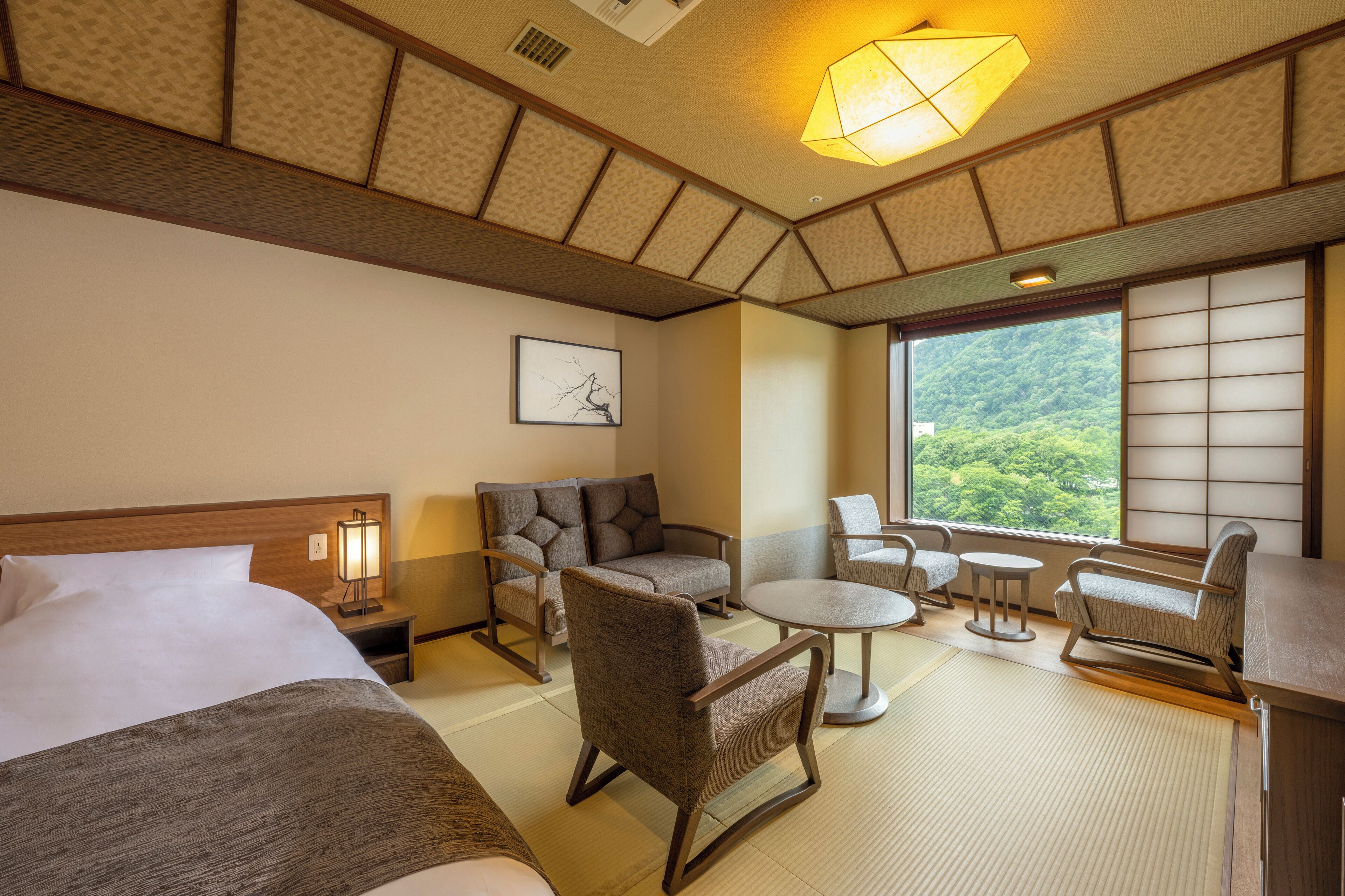 Triple Room 42sq, Non Smoking, Canyon side, with Hot Spring Bath | In-room safe, free WiFi, bed sheets