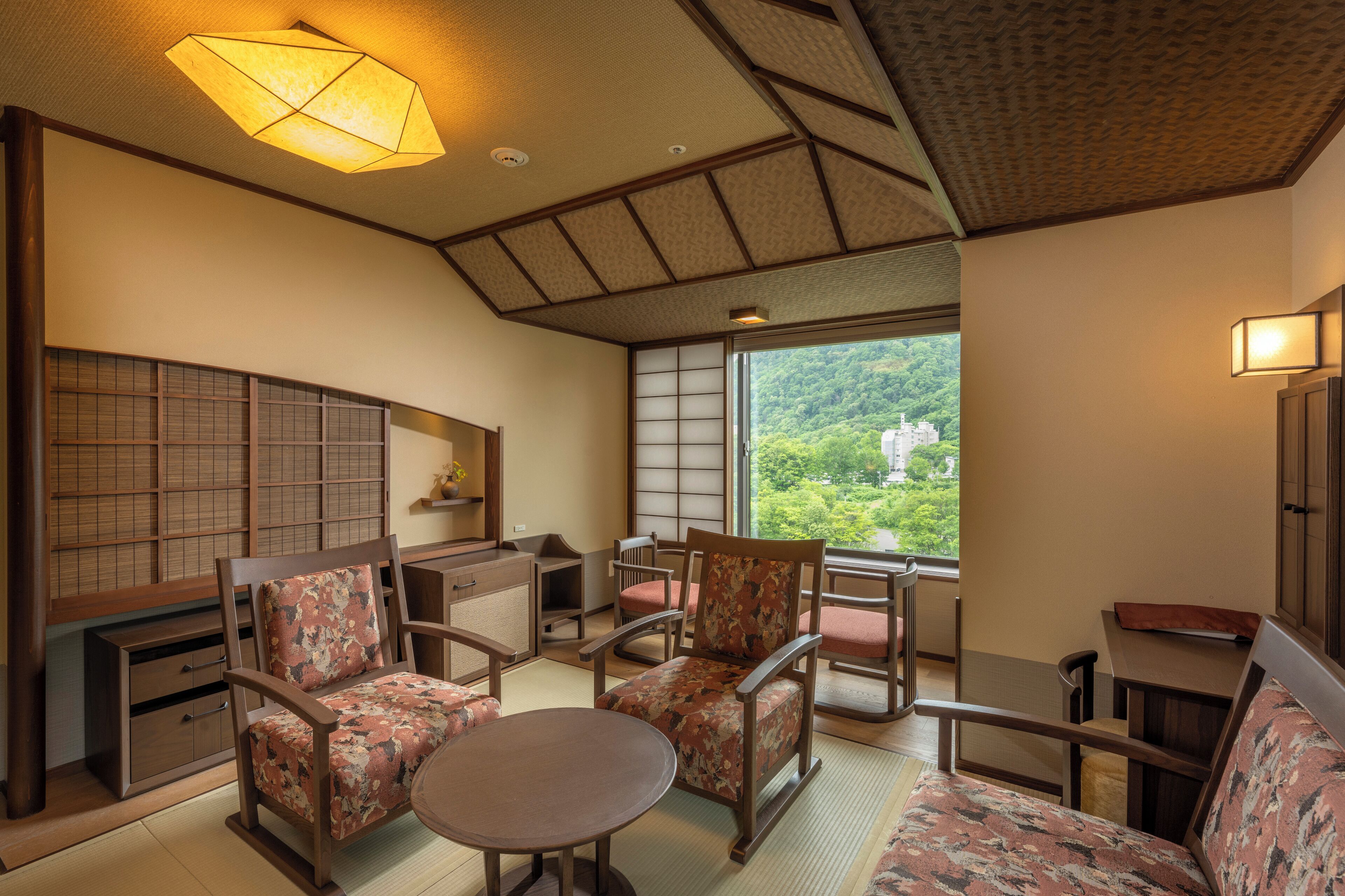 Quadruple Room 49sq, Non Smoking, Canyon side, with Hot Spring Bath | In-room safe, free WiFi, bed sheets