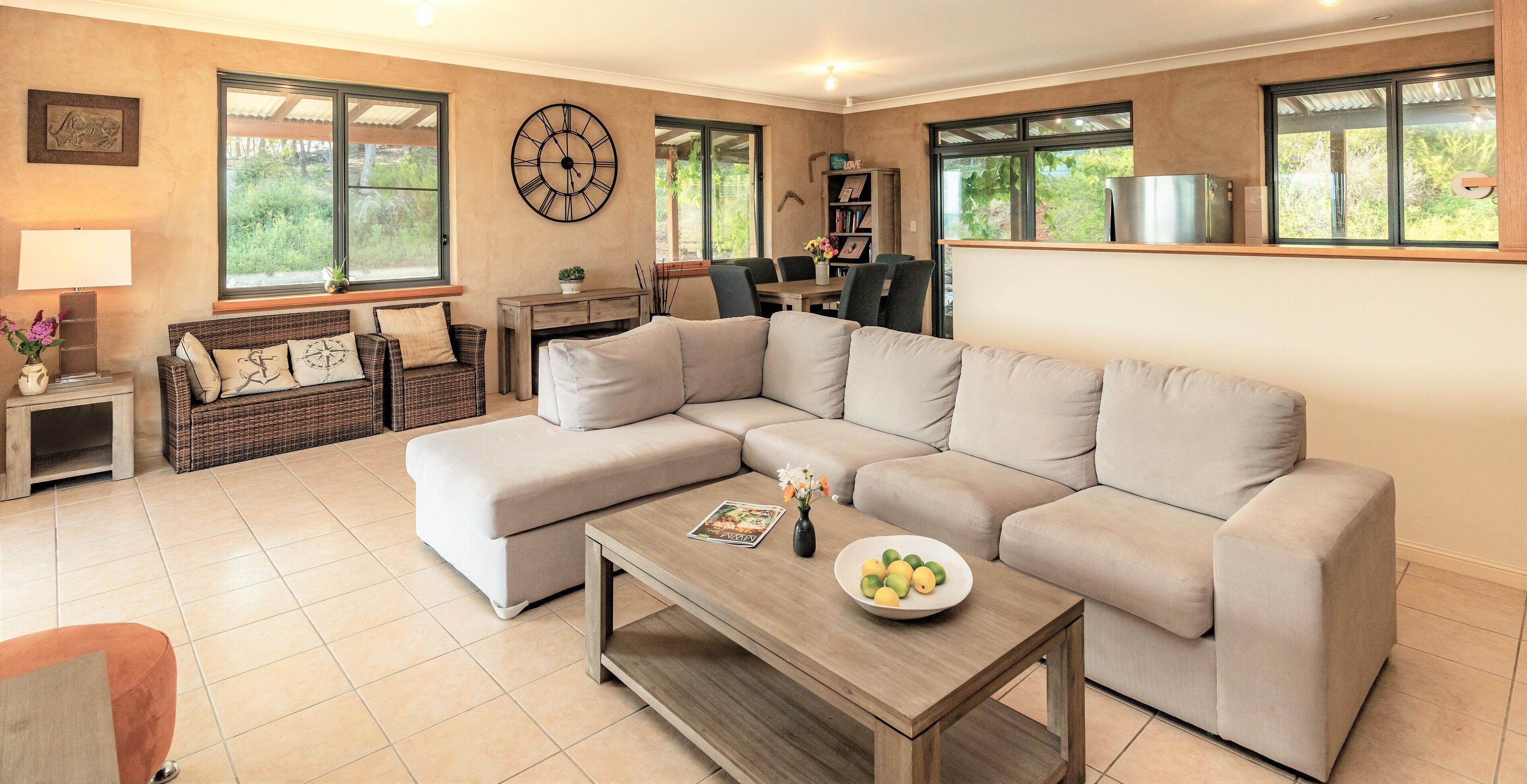 TV, fireplace, DVD player, books