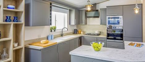 Fridge, oven, stovetop, toaster