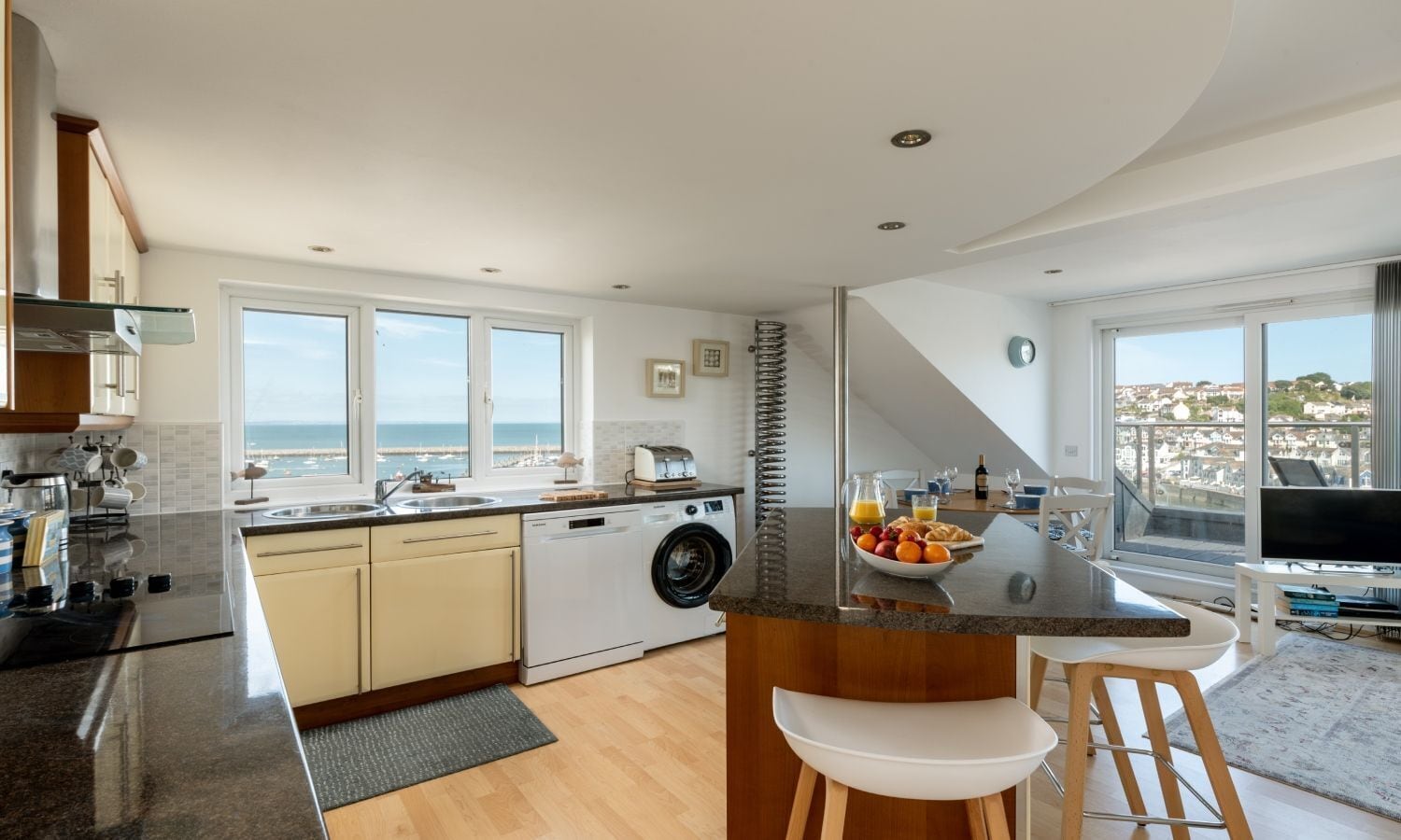 Réfrigérateur, micro-ondes, plaque de cuisson, lave-vaisselle