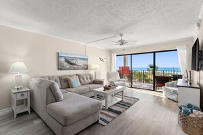 TV - Low-Level, Beachfront, Newly Renovated Condo with Glistening Gulf Views at Moondrifter 307 (Panama City Beach)